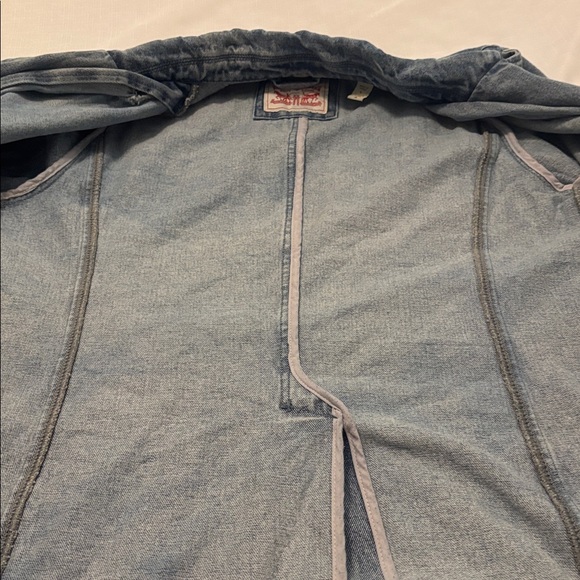 VTG Levi's Denim Blazer SZ L tailored denim jacket structured light wash casual - Picture 9 of 11